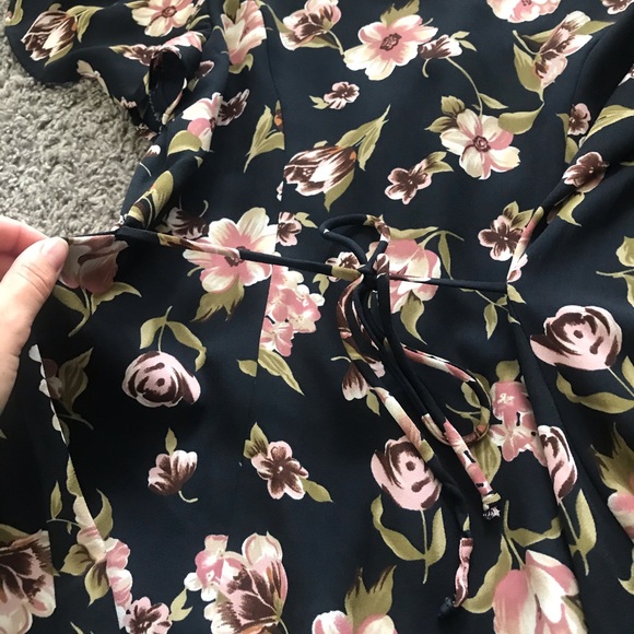 Randi May Vintage Floral Dress Tiered Layered Ruffle Short Sleeve Tie Waist 4 - Picture 10 of 12